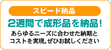 2週間で成形品を納品